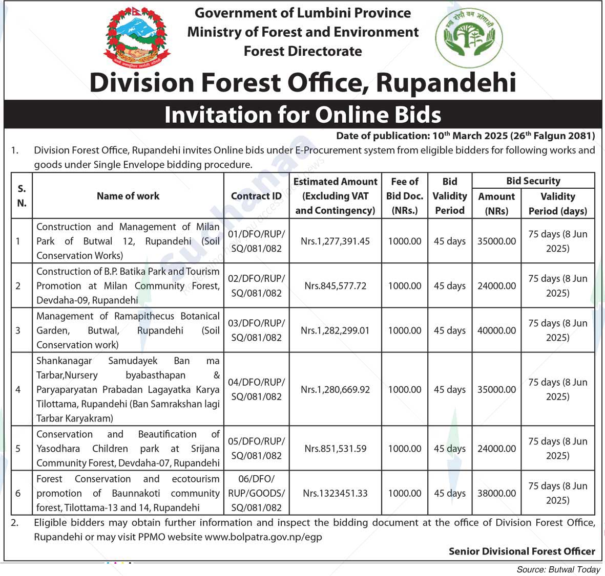 Division Forest Office, Rupandehi