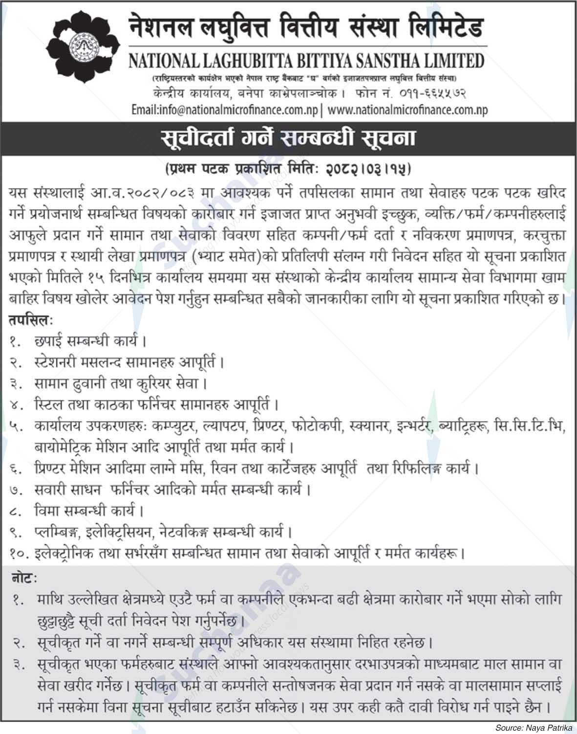 National Laghubitta Bittiya Sanstha Limited