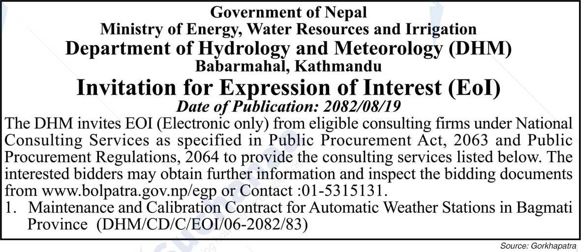 Department of Hydrology and Meteorology (DHM)
