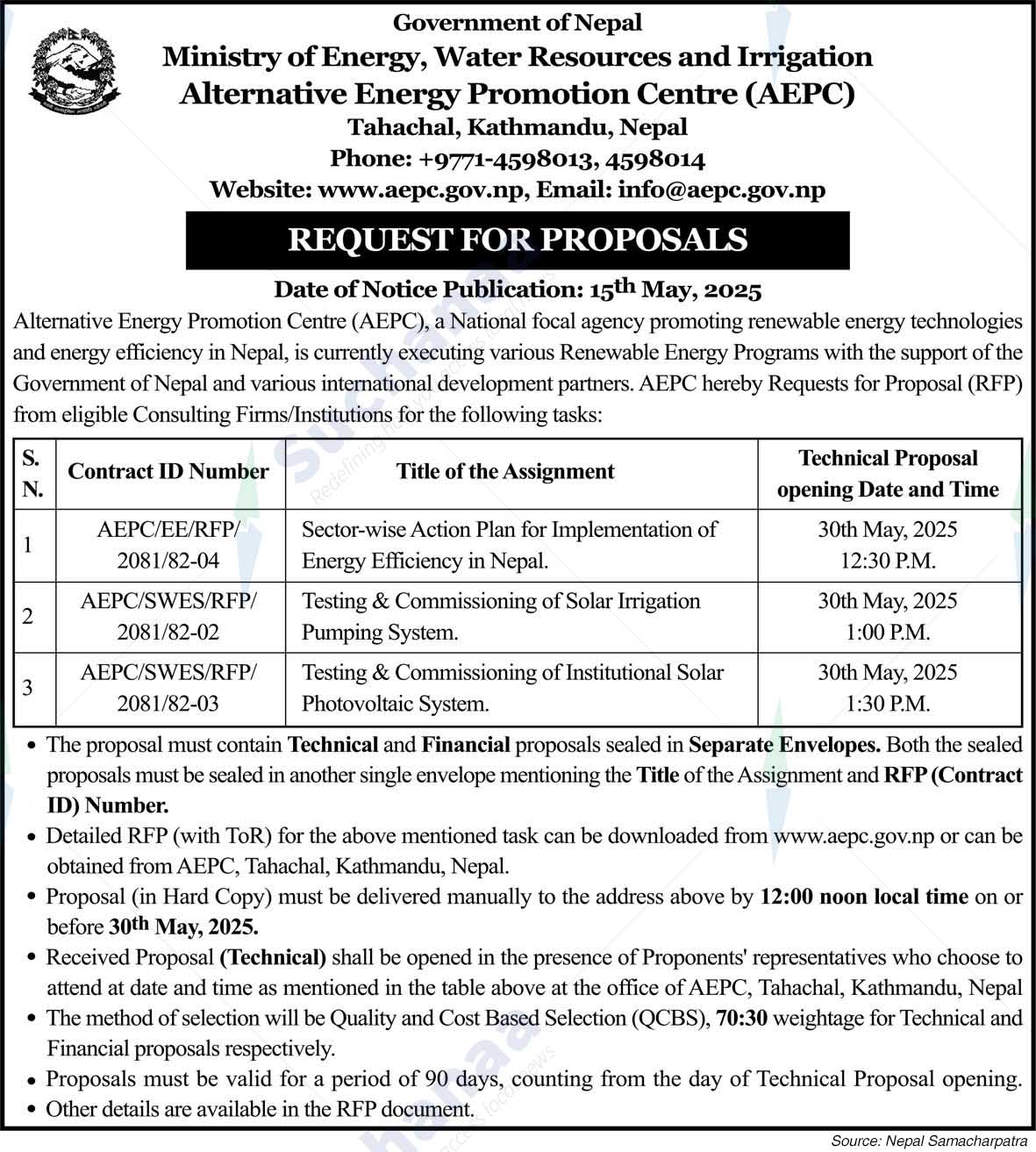 Alternative Energy Promotion Centre (AEPC), Tahachal