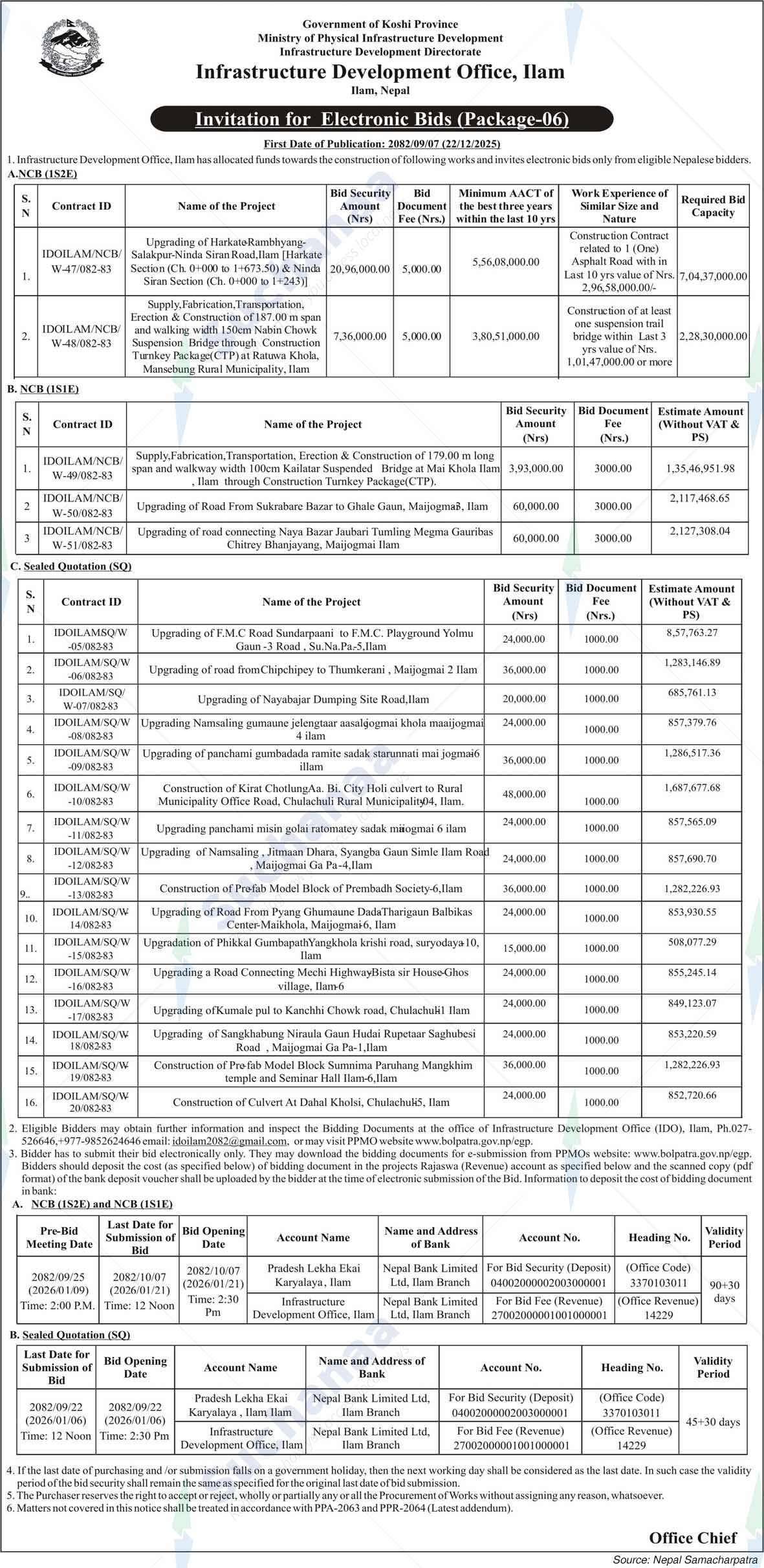 Infrastructure Development Office, Ilam