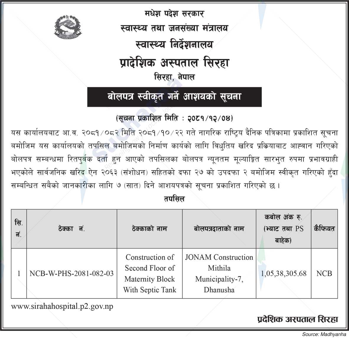 Provincial Hospital Siraha