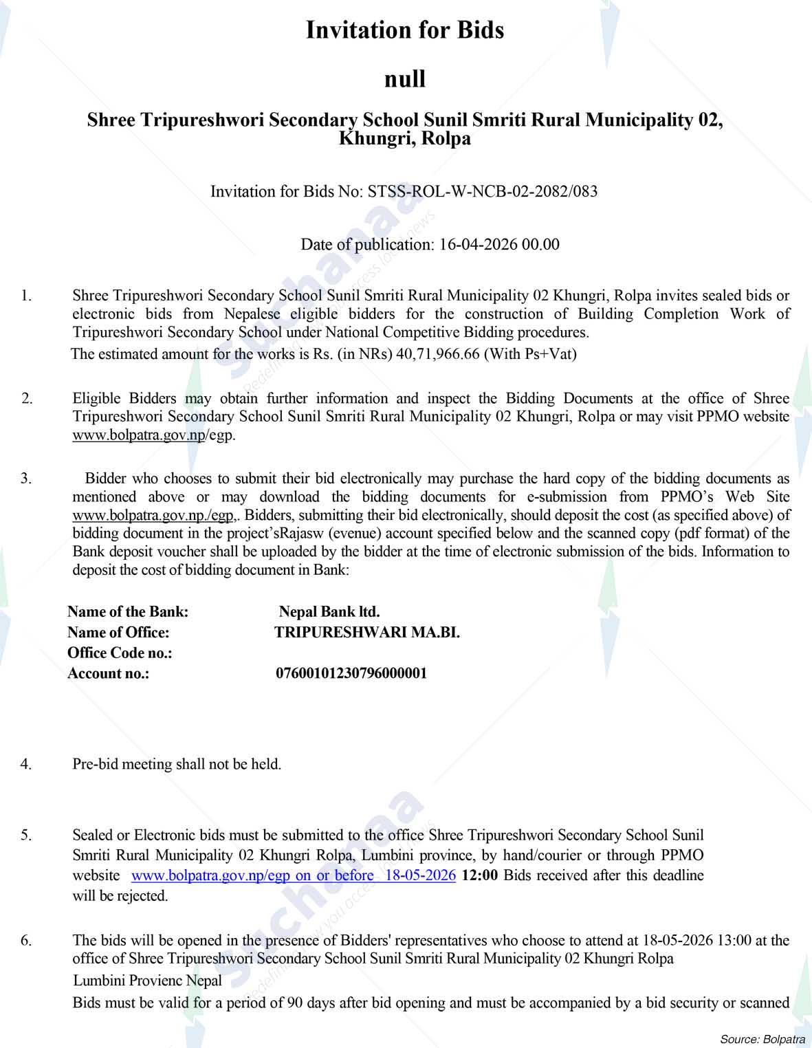 Shree Tripureshwari Ma. Vi, Rolpa