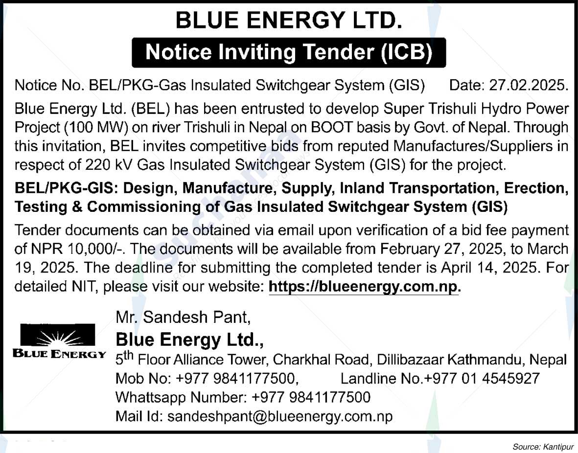 BLUE ENERGY LTD.