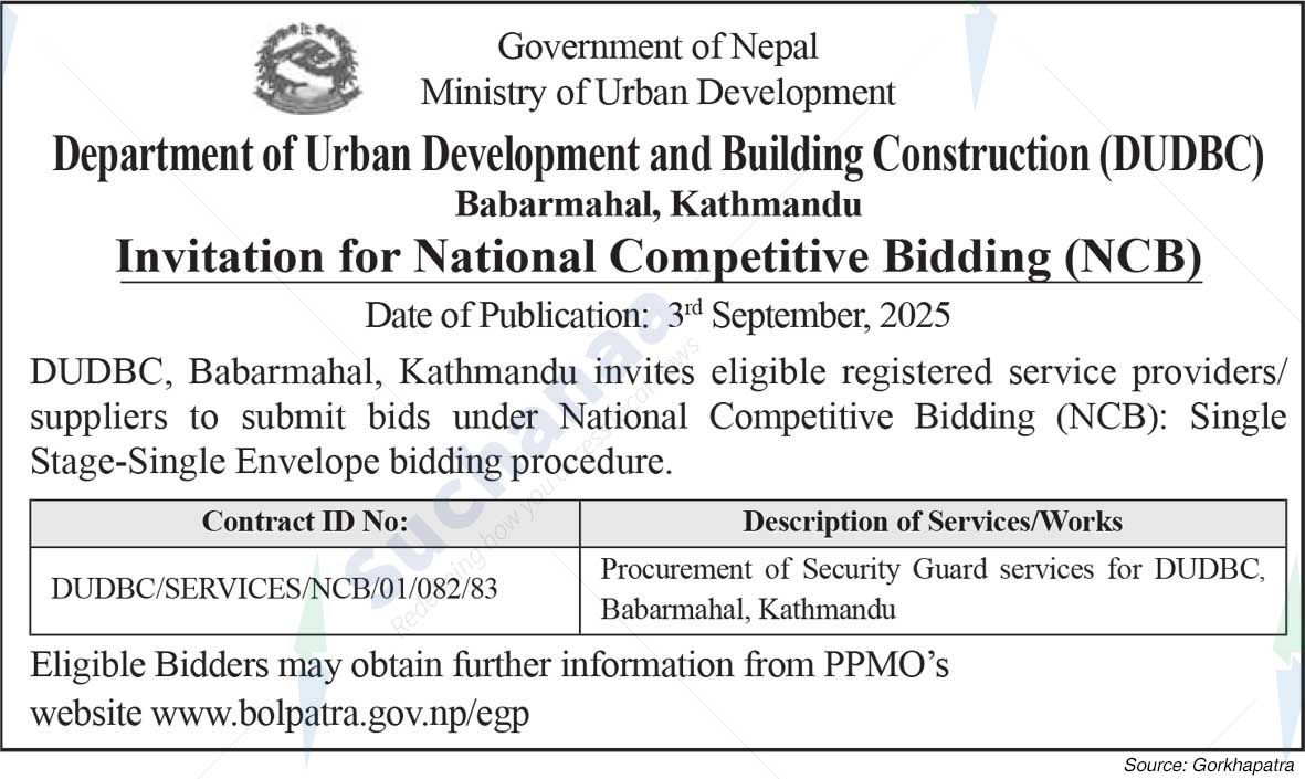 Department of Urban Development and Building Construction (DUDBC)