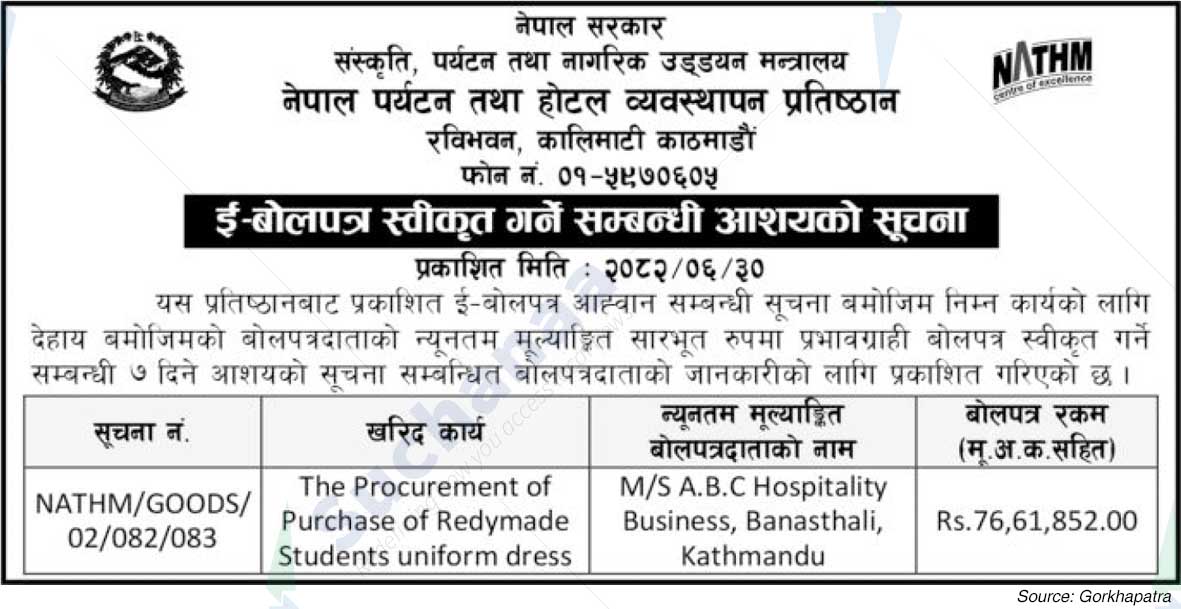 Nepal Academy of Tourism and Hotel Management (NATHM)