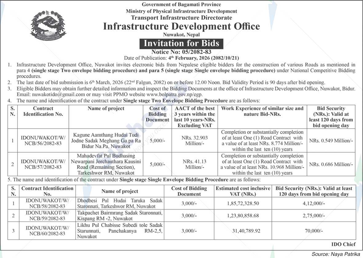 Infrastructure Development Office, Nuwakot