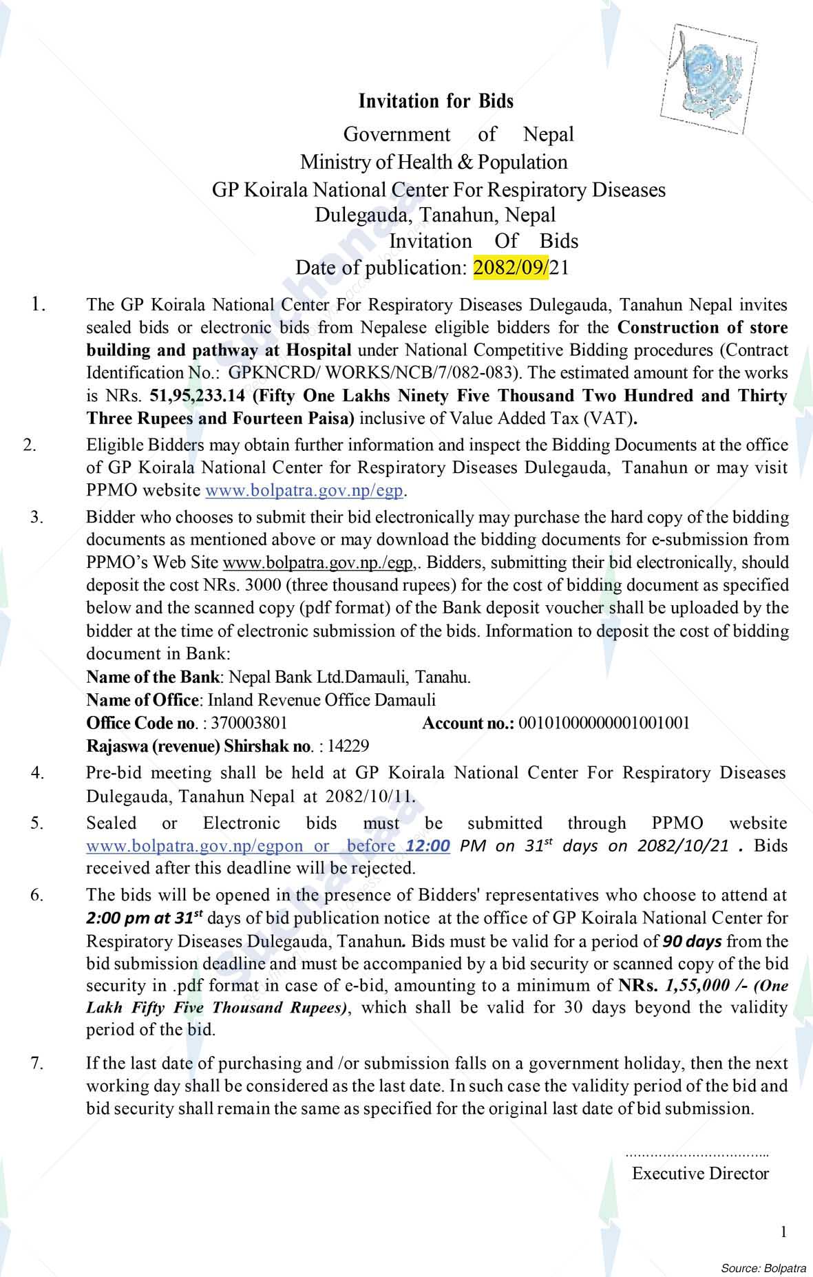 GP Koirala National Centre for Respiratory Diseases