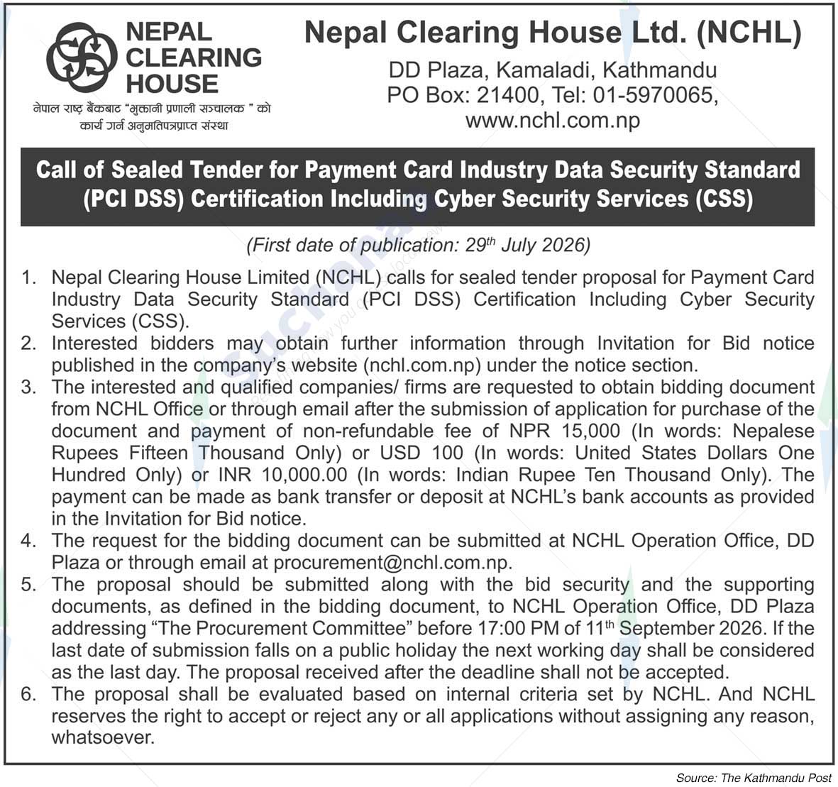 Nepal Clearing House Ltd. (NCHL)