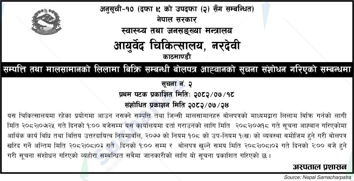 Ayurveda Hospital, Naradevi