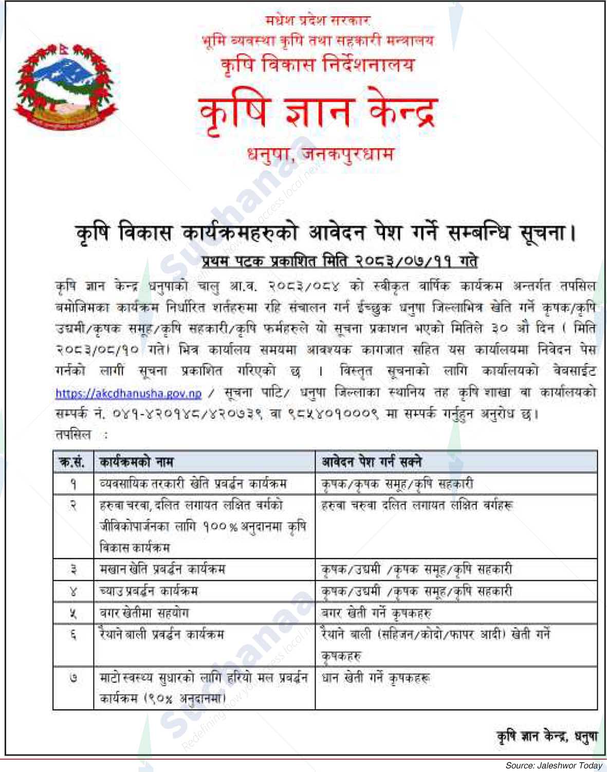 Agricultural Knowledge Center, Janakpurdham