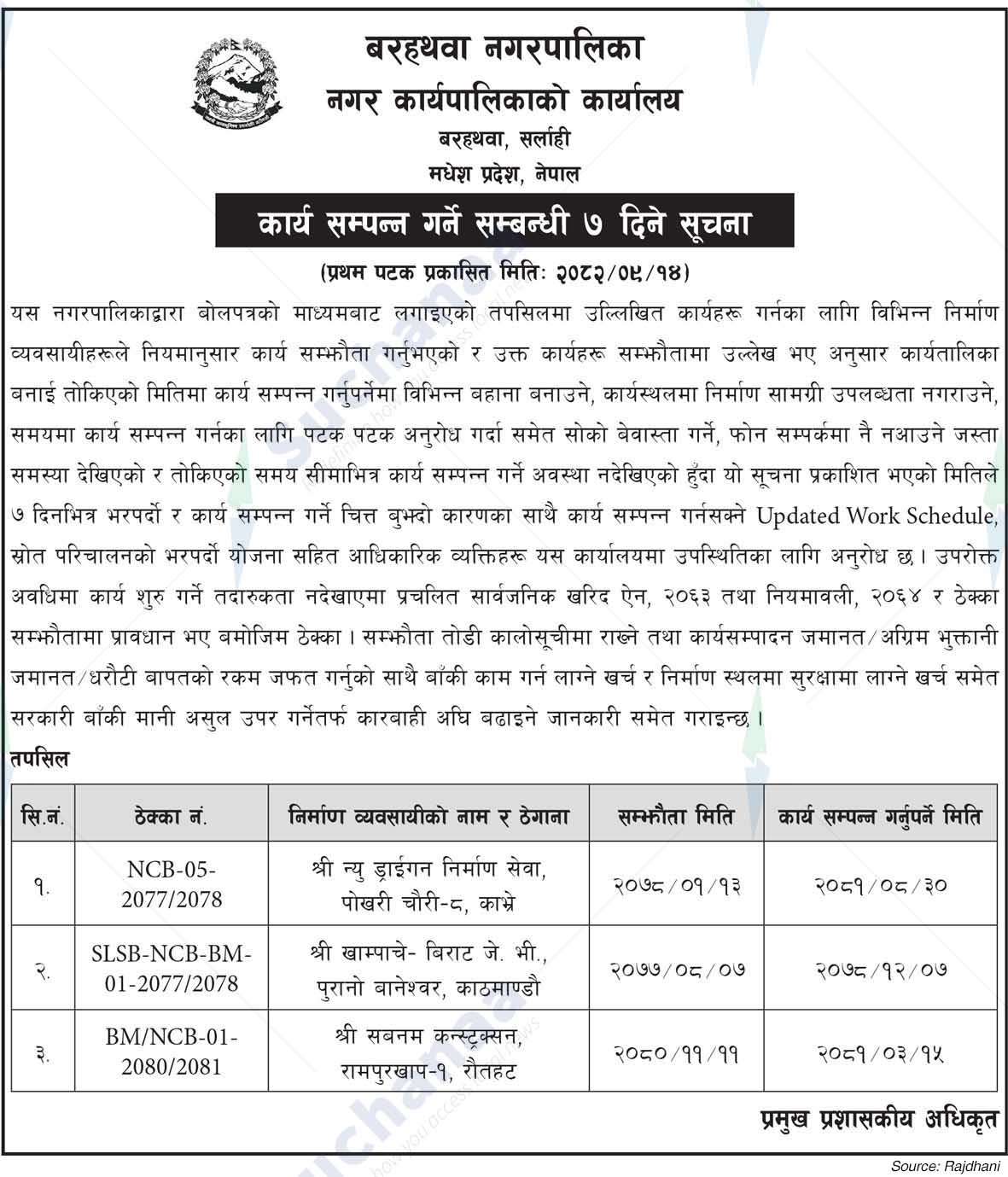 Barahathawa Municipality