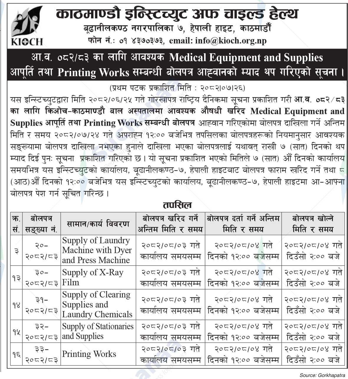 Kathmandu Institute of Child Health (KIOCH)