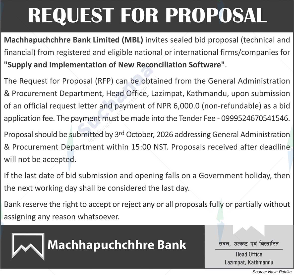 Machhapuchchhre Bank Limited