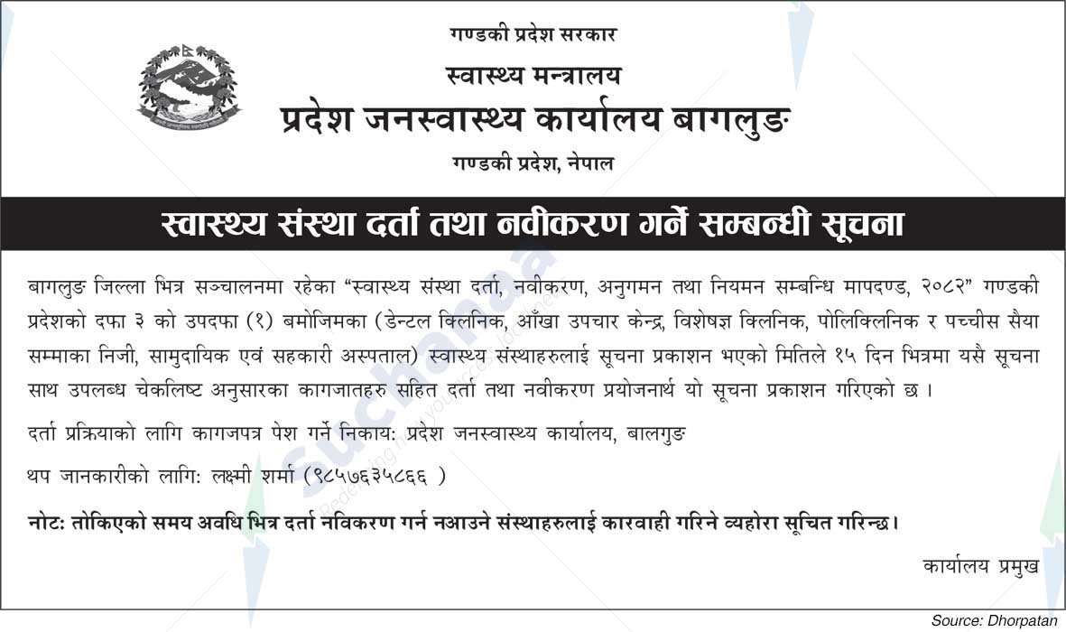 Provincial Public Health Office, Baglung