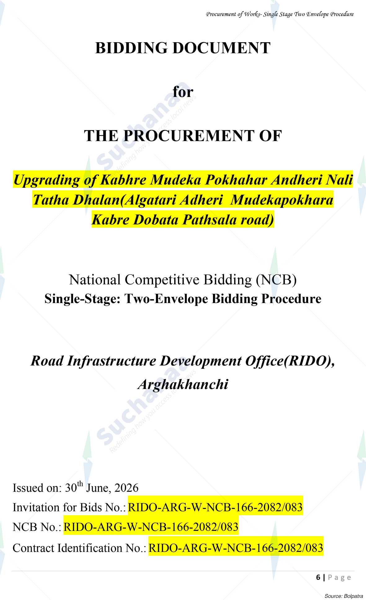 Road Infrastructure Development Office, Arghakhanchi