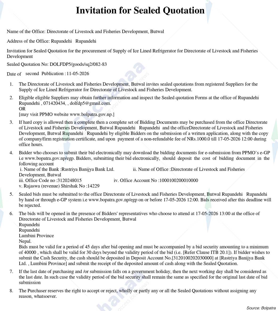 Directorate of Livestock and Fisheries Development, Butwal
