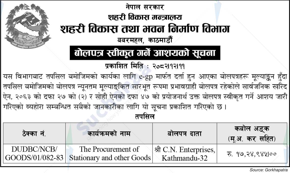 Department of Urban Development & Building Construction, Kathmandu