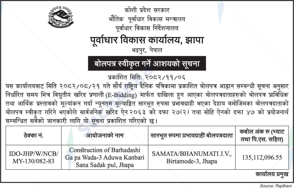 Infrastructure Development Office, Jhapa