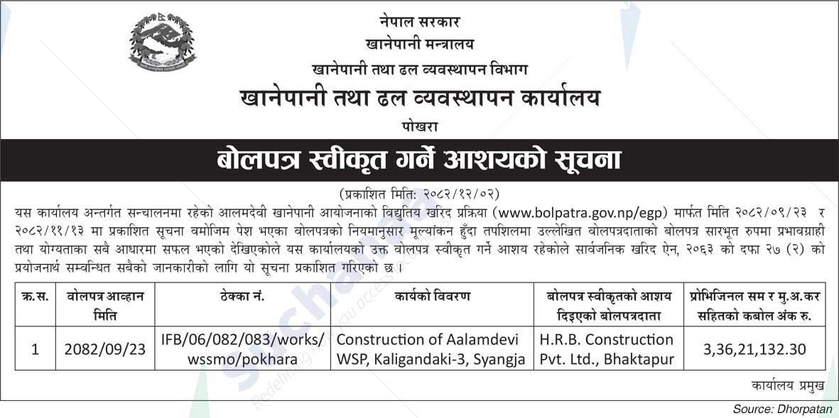 Water and Sewerage Management Office, Pokhara