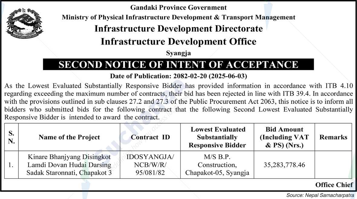 Infrastructure Development Office, Syangja