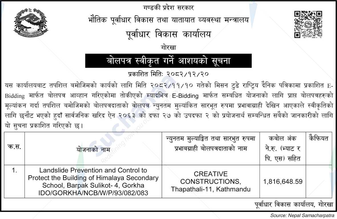 Infrastructure Development Office, Gorkha