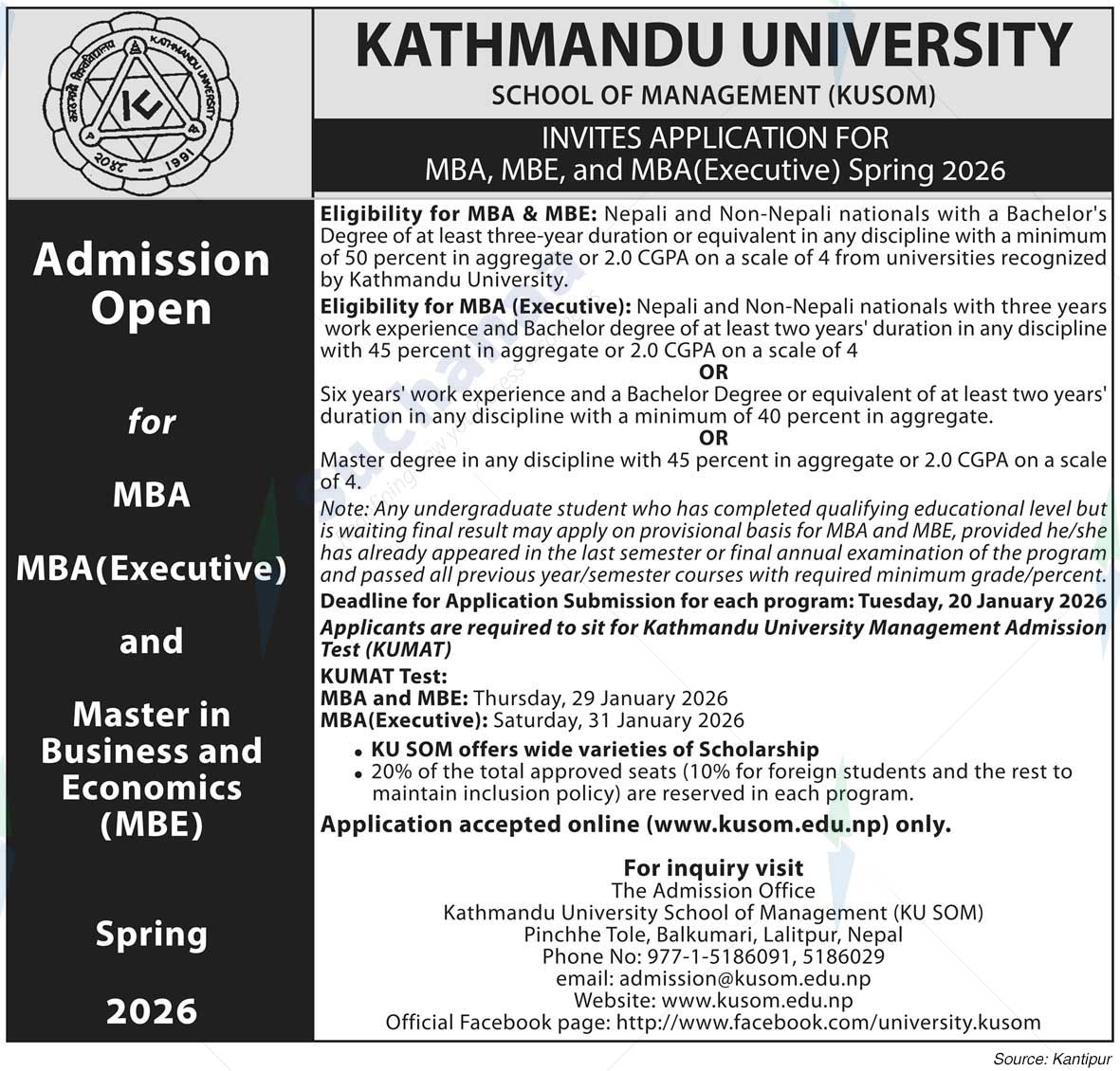 Kathmandu University, School of Management (KUSOM)