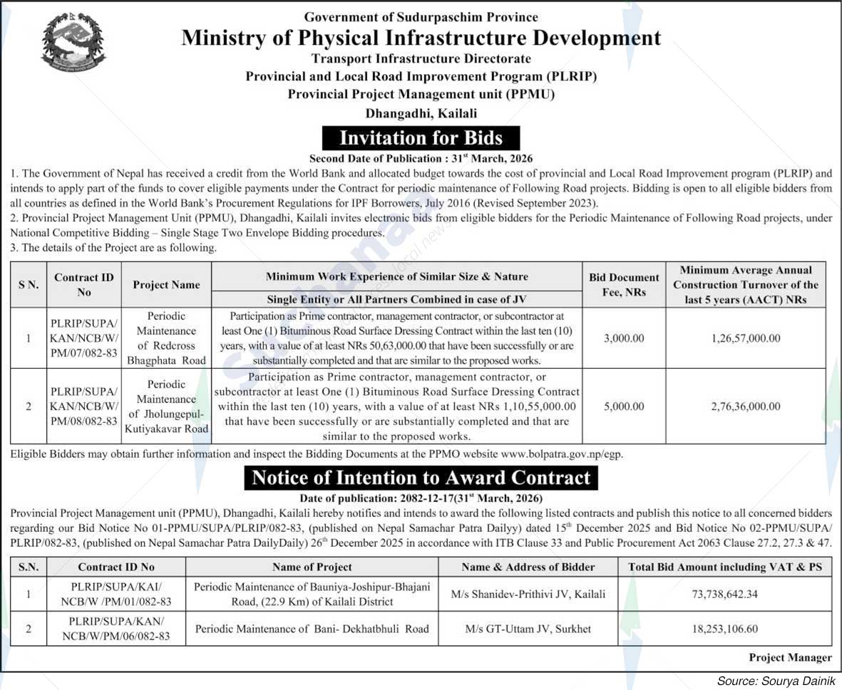 Provincial and Local Road Improvement Program (PLRIP), Kailali