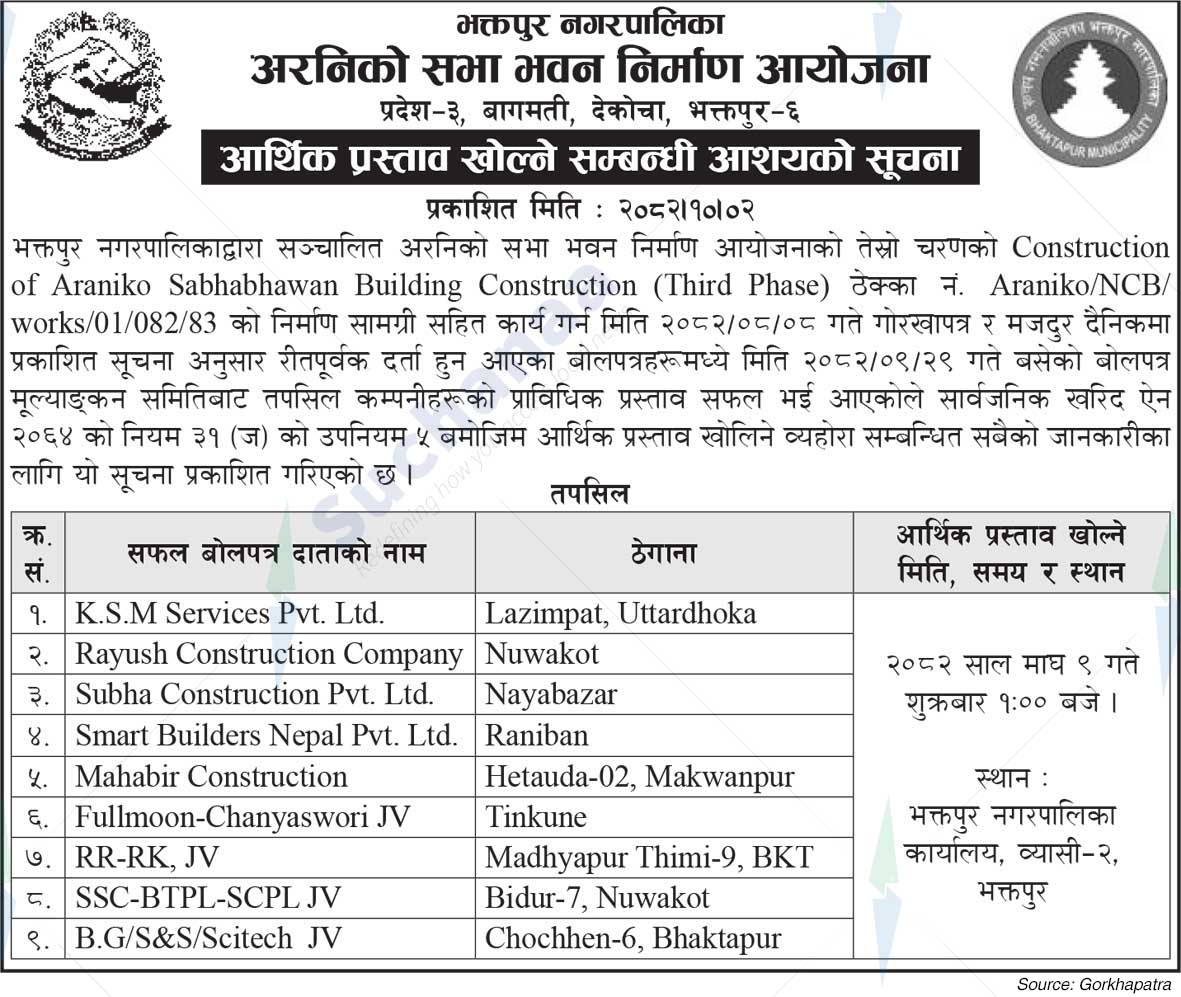 Araniko Assembly Building Construction Project