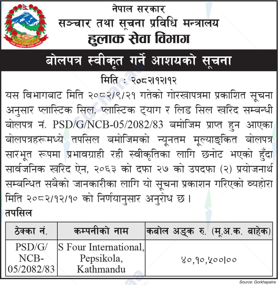 Postal Services Department