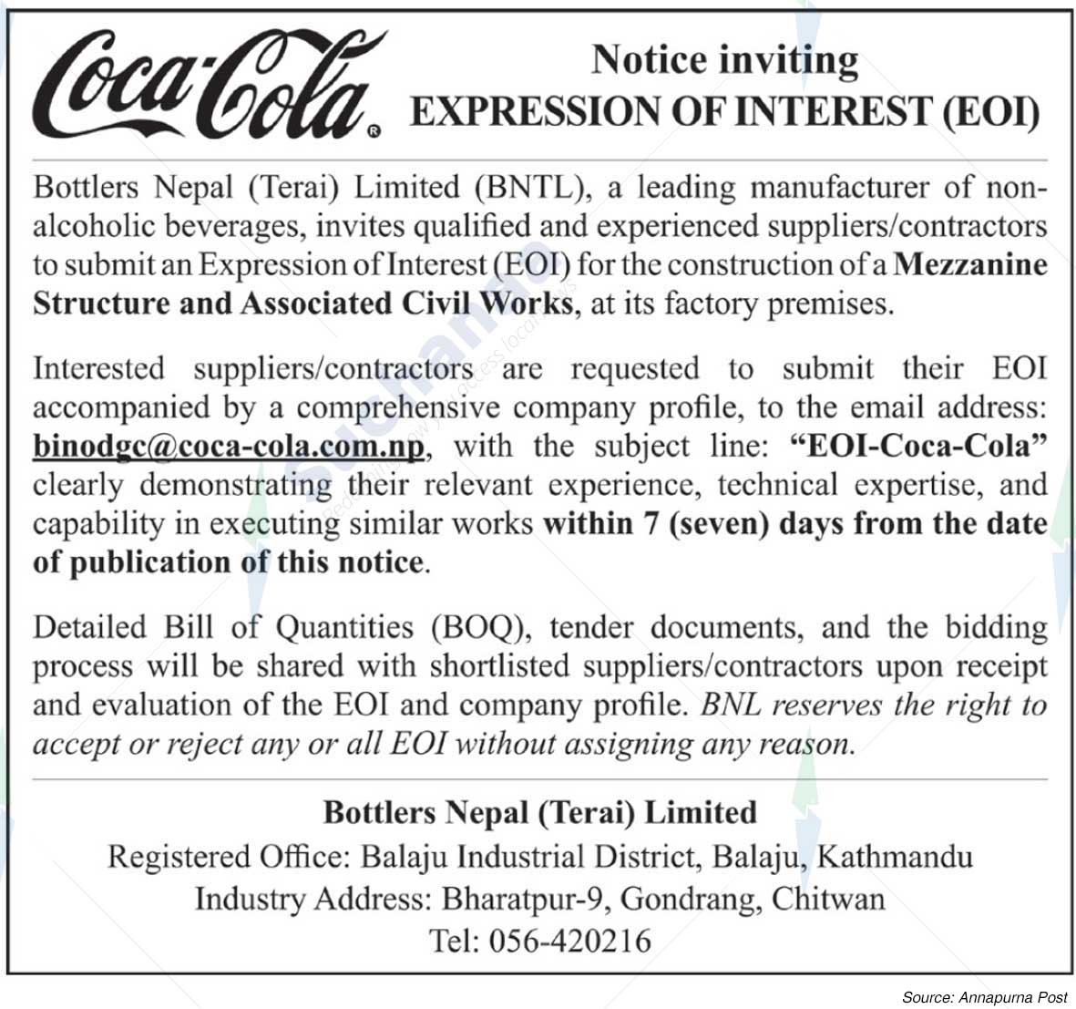 Bottlers Nepal Limited, Chitwan