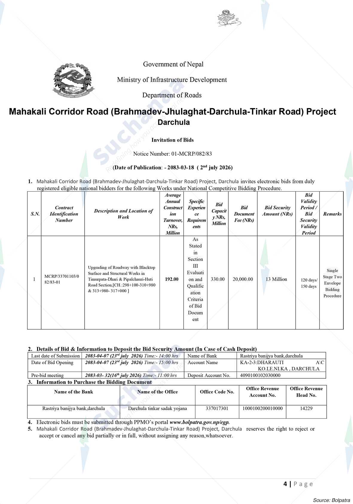 Darchula TInker Road Project