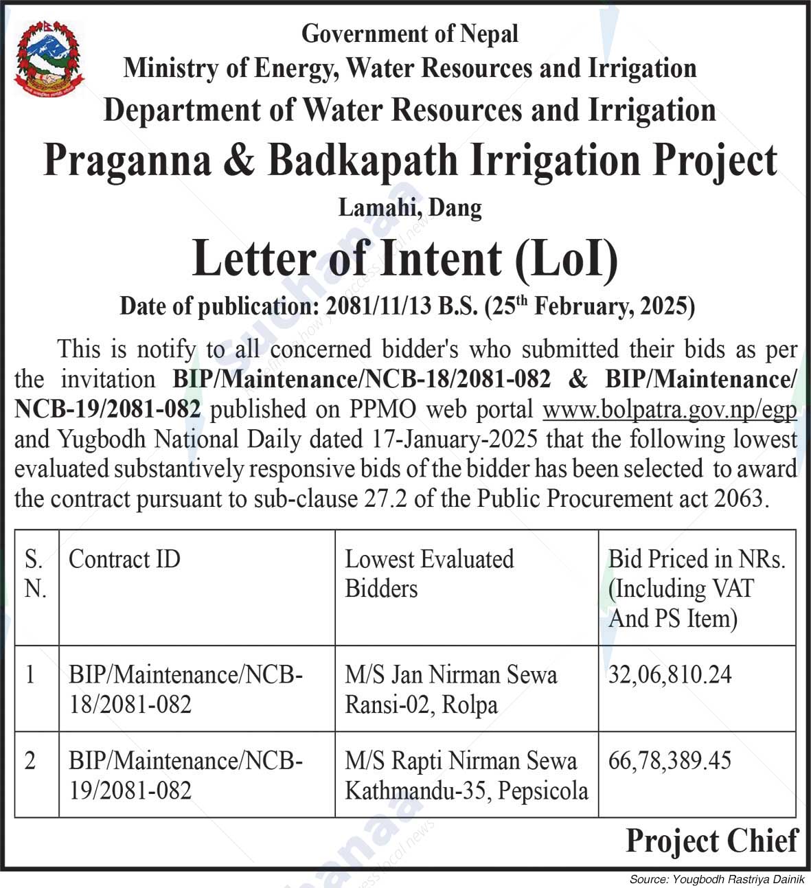 Praganna & Badkapath Irrigation Project