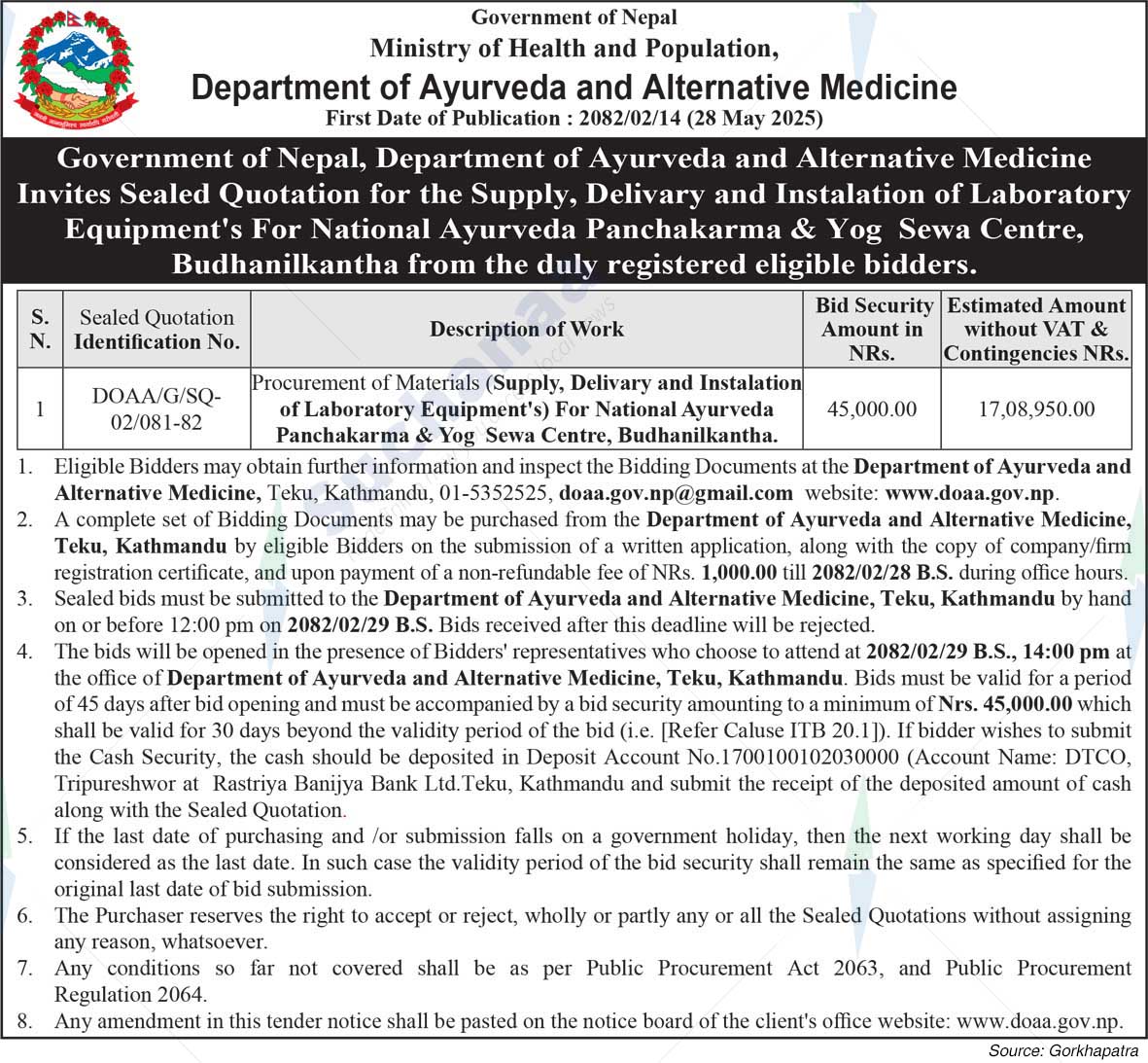 Department of Ayurveda and Alternative Medicine