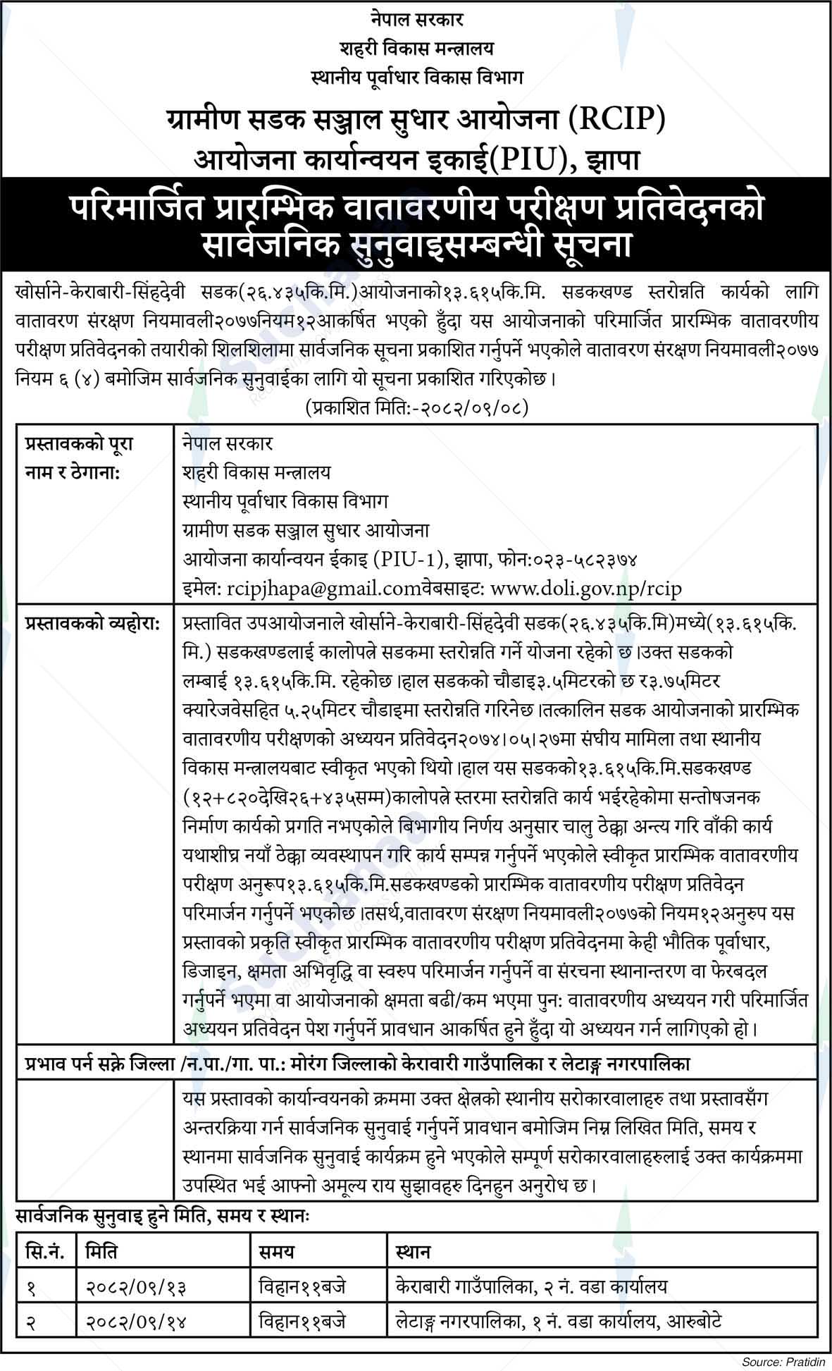 Project Implementation Unit (PIU), Jhapa