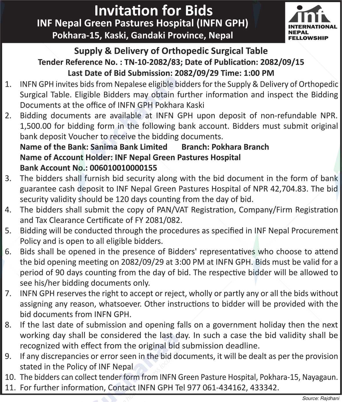 INF Nepal Green Pastures Hospital (INFN GPH)