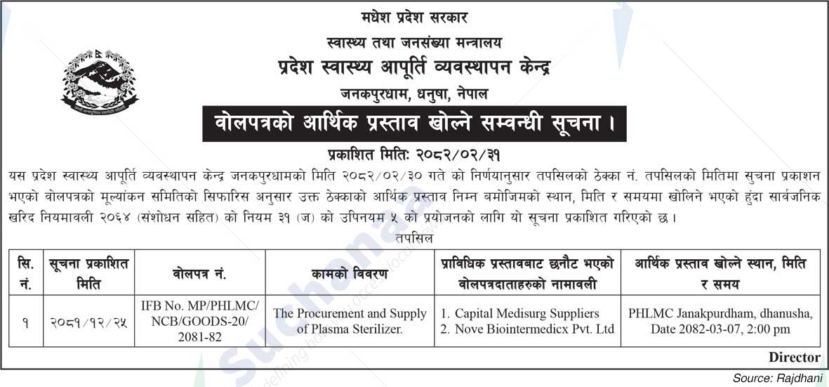 Provincial Health Logistics Management Centre