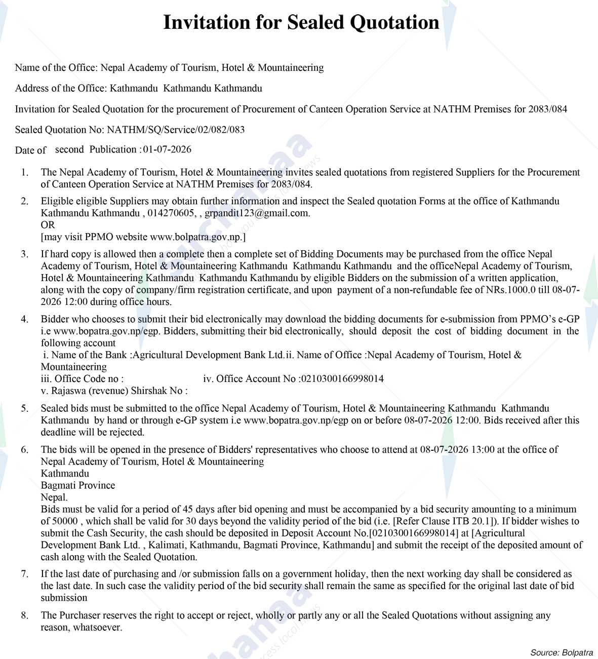 Nepal Academy of Tourism and Hotel Management (NATHM)