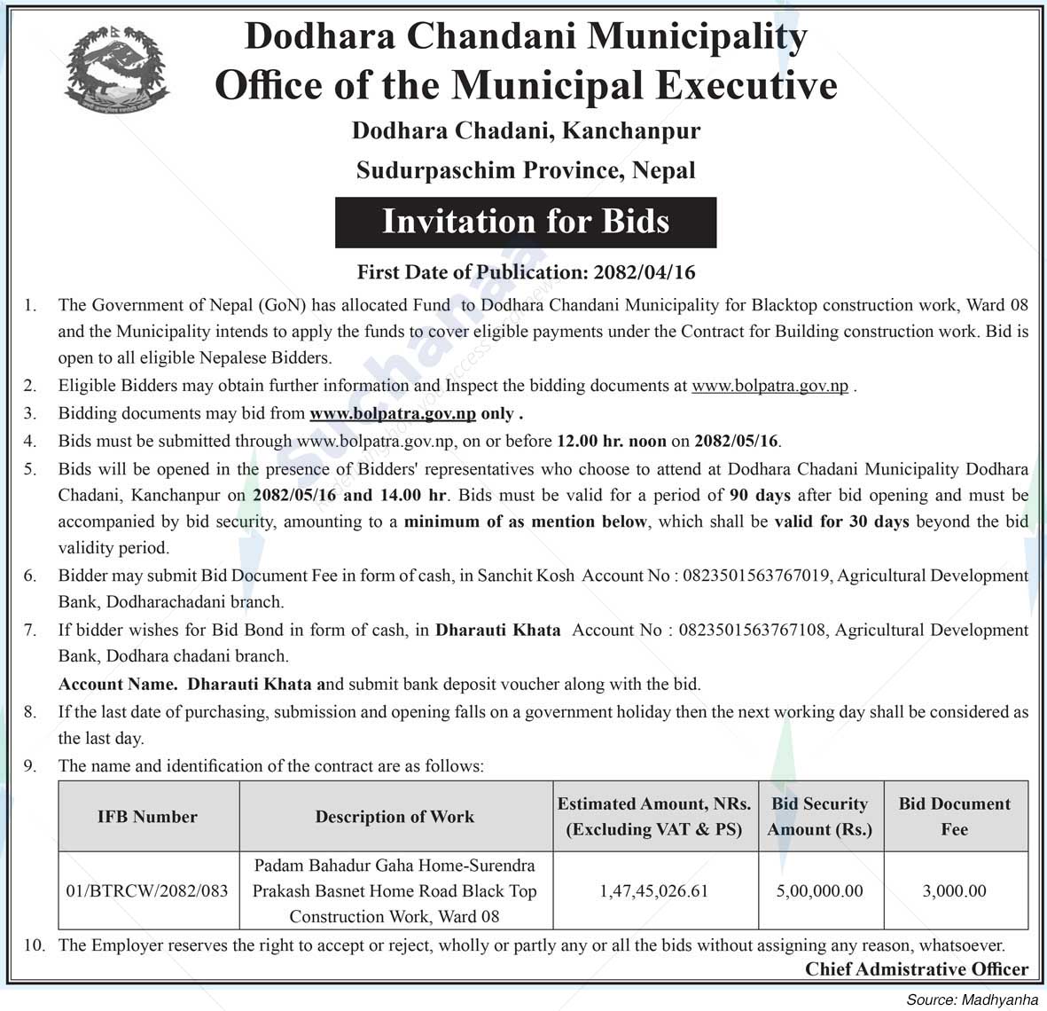 Dodhara Chandani Municipality