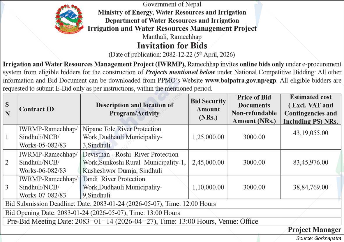 Irrigation and Water Resources Management Project, Ramechhap