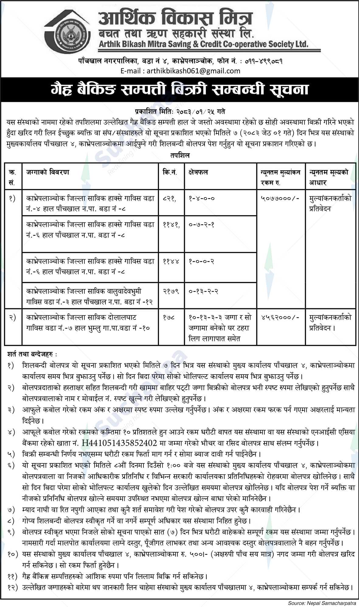 Arthik Bikash Mitra Saving & Credit Co-operative Society Ltd.