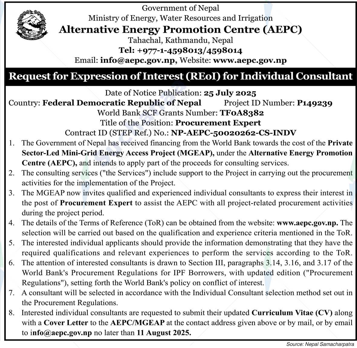 Alternative Energy Promotion Centre (AEPC)