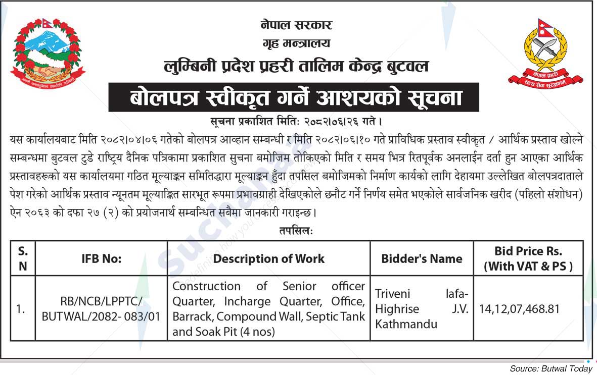 Lumbini Provincial Police Training Center, Butwal