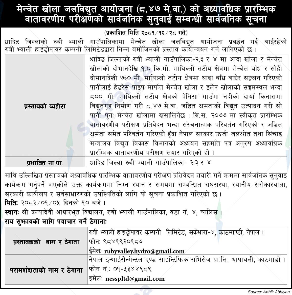 Ruby Valley Hydropower Company Limited