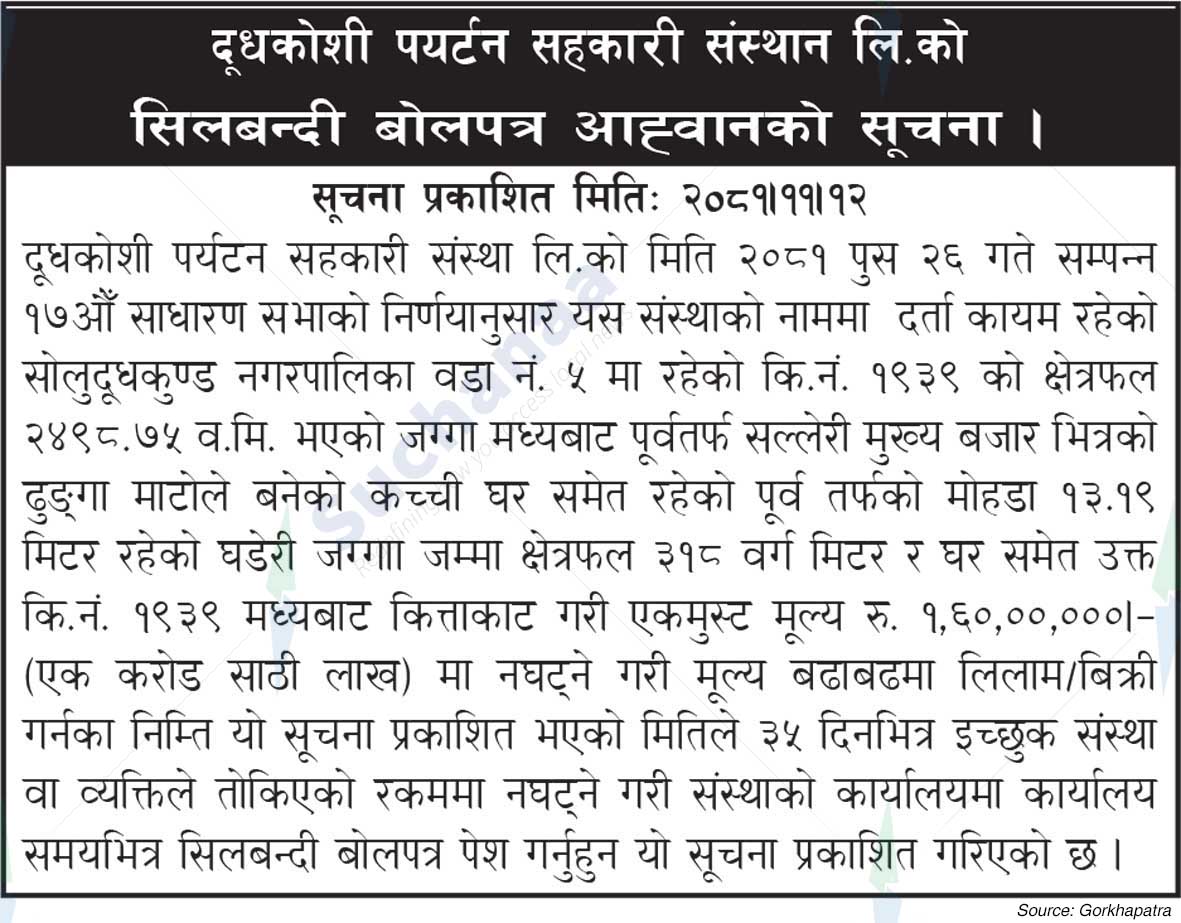 Dudhkoshi Paryatan Sahakari Sangsthan Limited