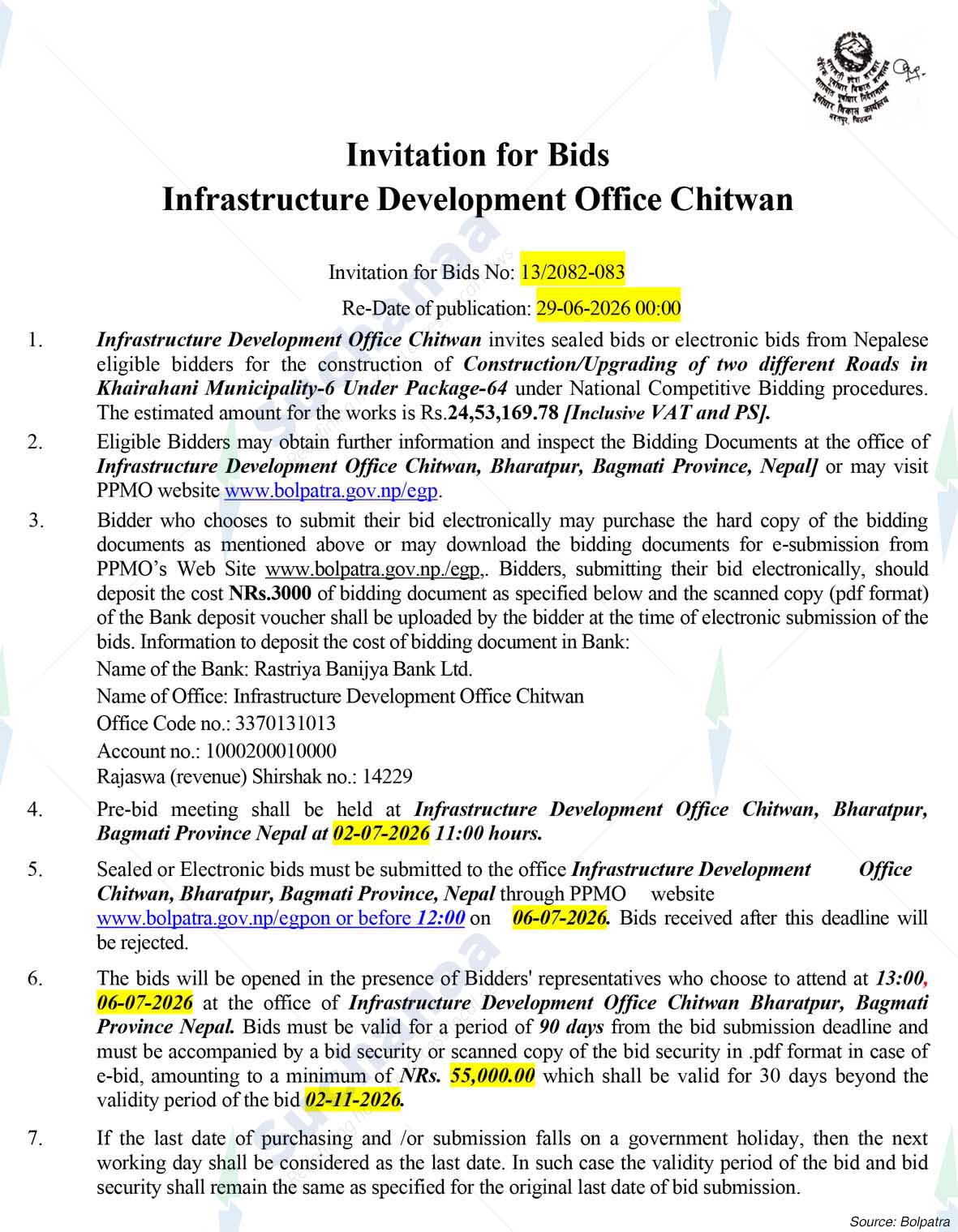 Infrastructure Development Office Chitwan