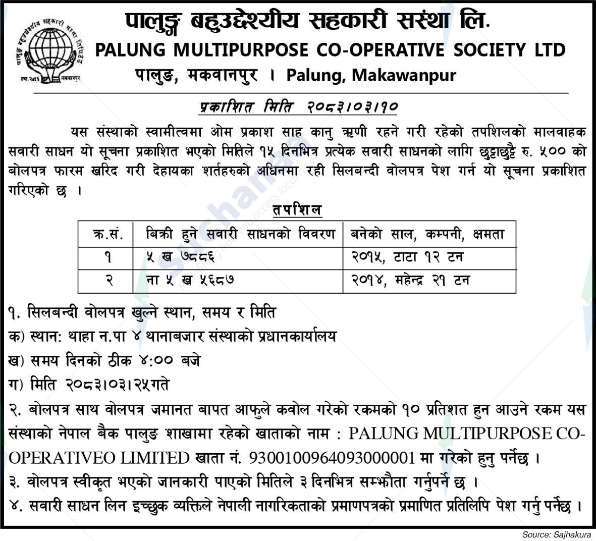 Palung Multipurpose Cooperative Society Ltd.