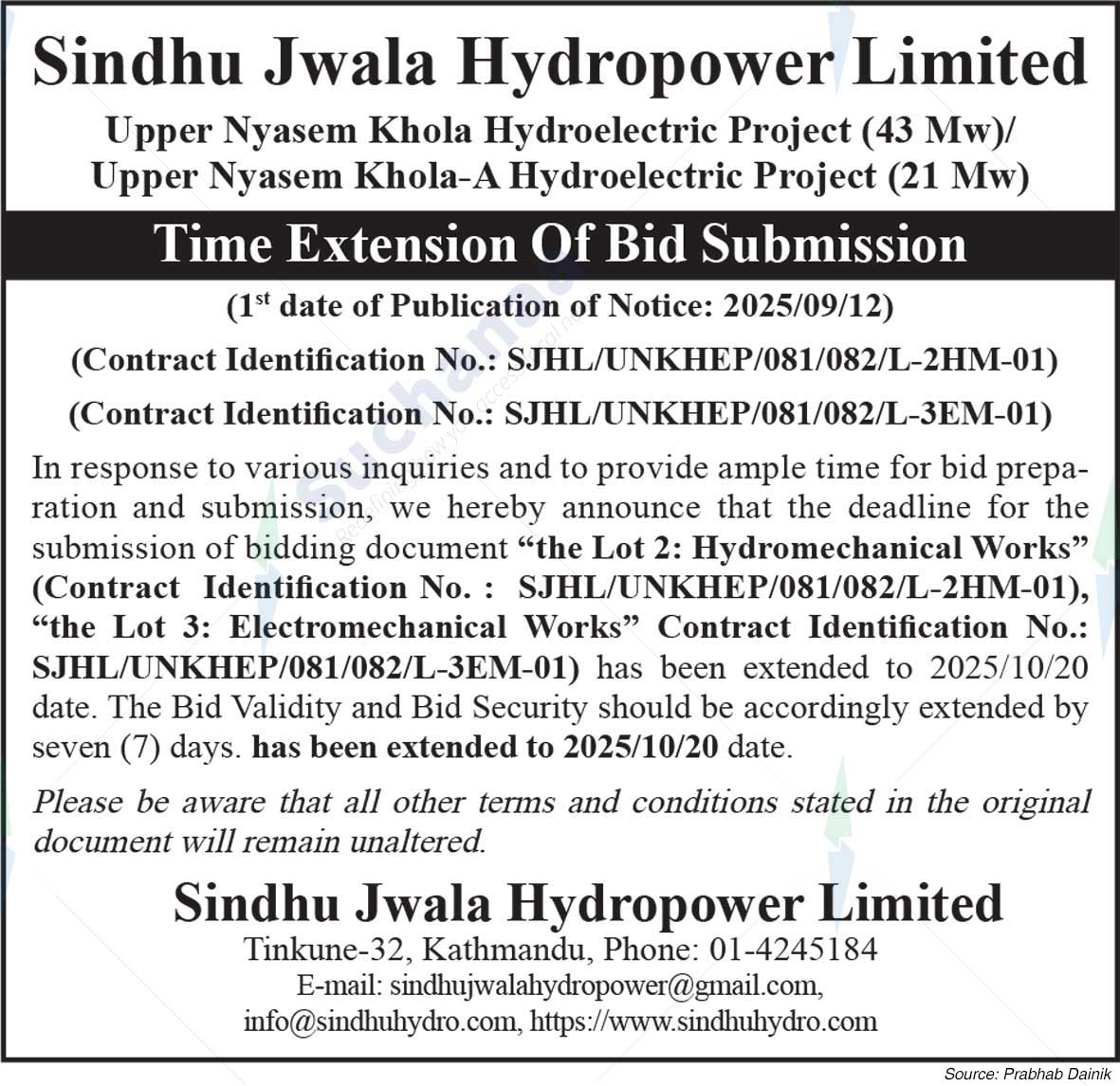 Sindhu Jwala Hydropower Ltd.