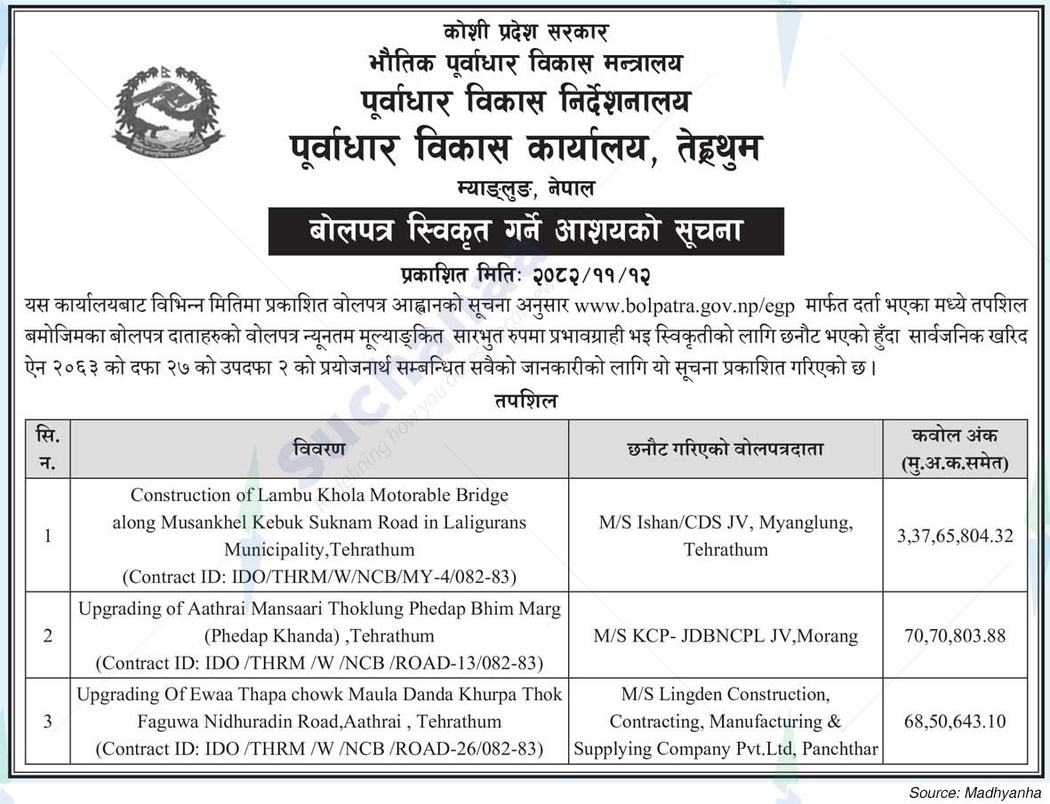 Infrastructure Development Office, Tehrathum