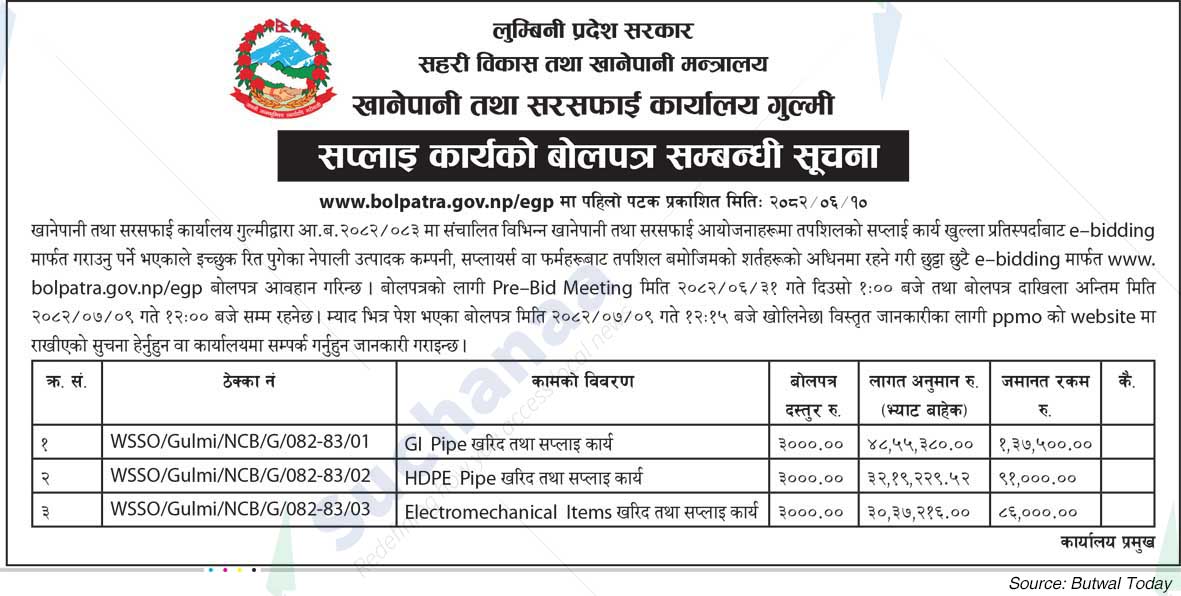 Water Supply and Sanitation Office, Gulmi